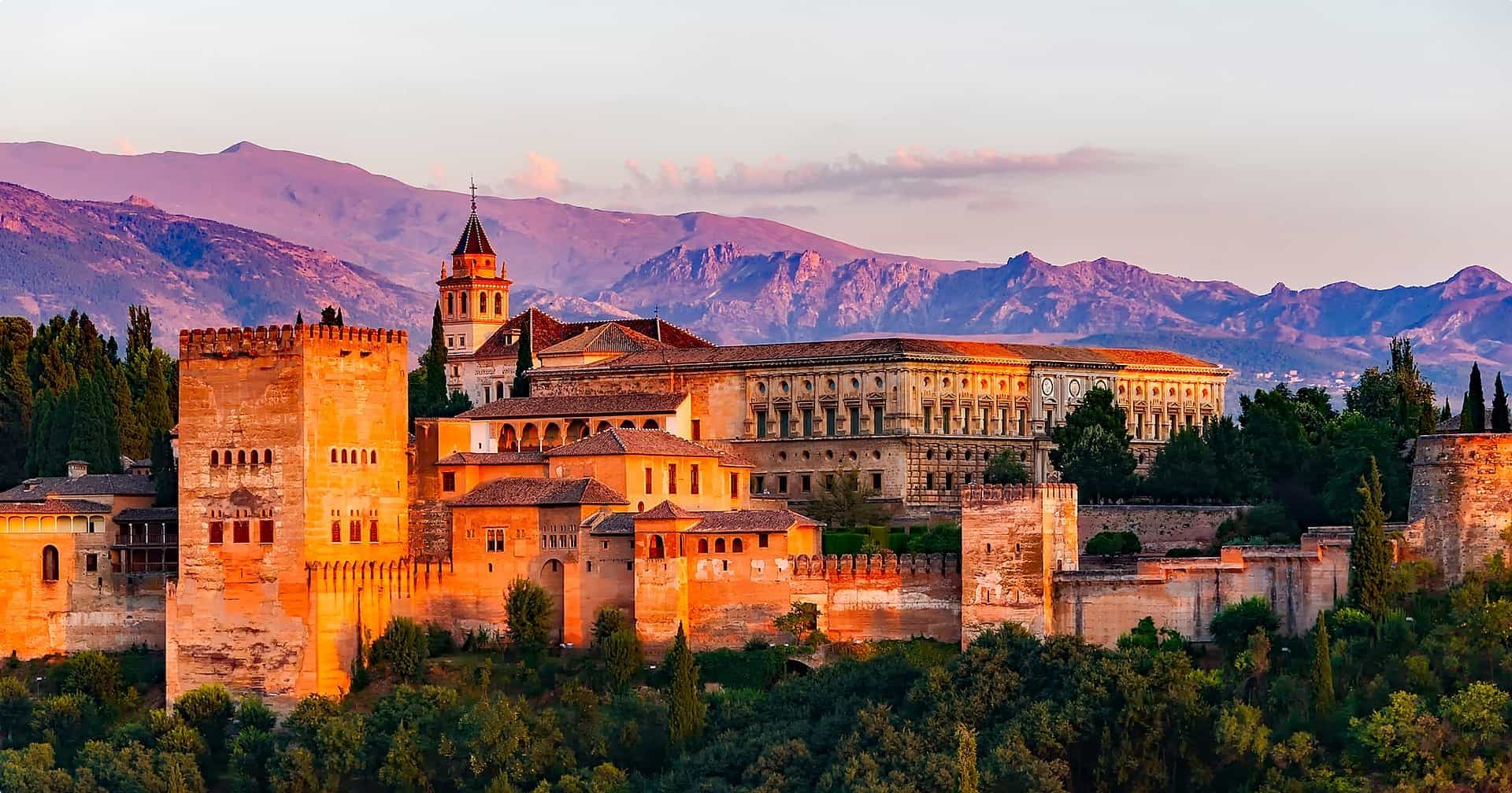 The Alhambra at sunset