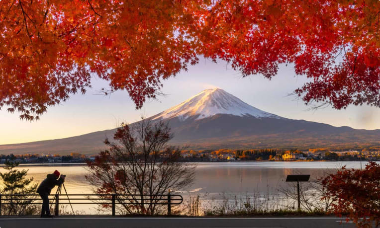 Mt Fuji in Autumn Japan