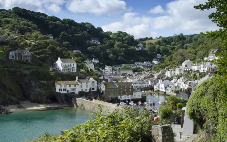 England village tour, Polperro Harbour, Eng