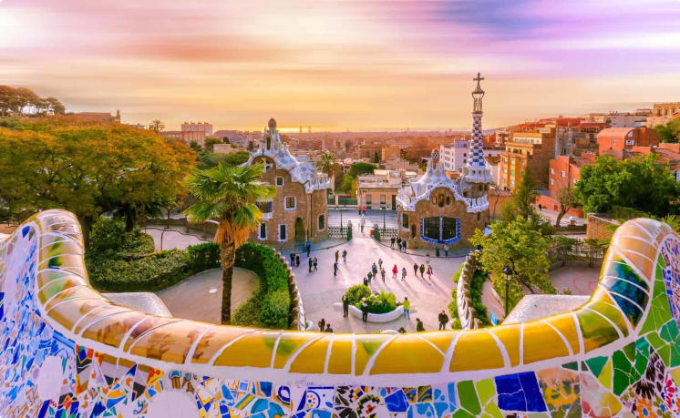 Park Guell in Barcelona, Spain