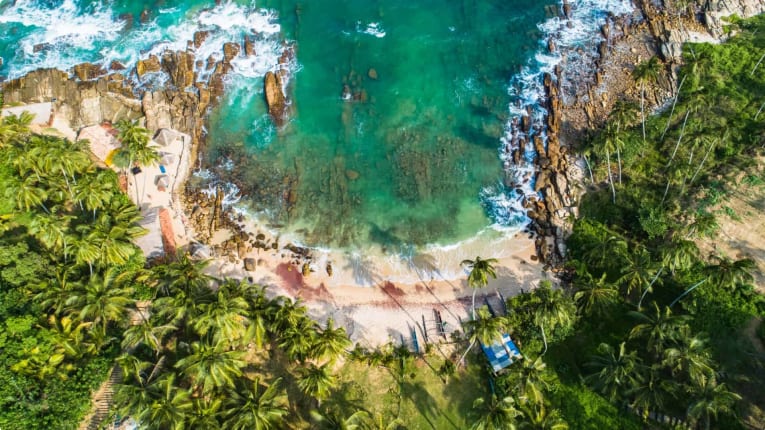 Aerial view of Goyambokka Beach, Sri Lanka