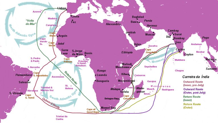 Map of Portuguese Carreira da India