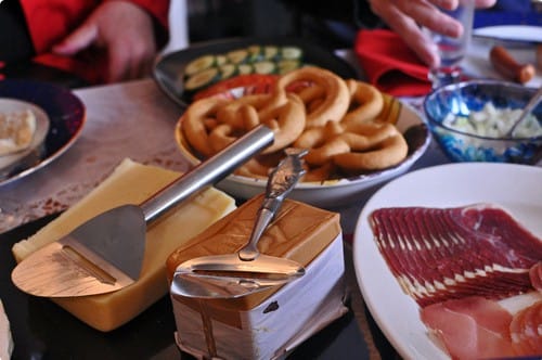 Brunost, the brown cheese, is usually served with a slicer so it can be eaten shaved 