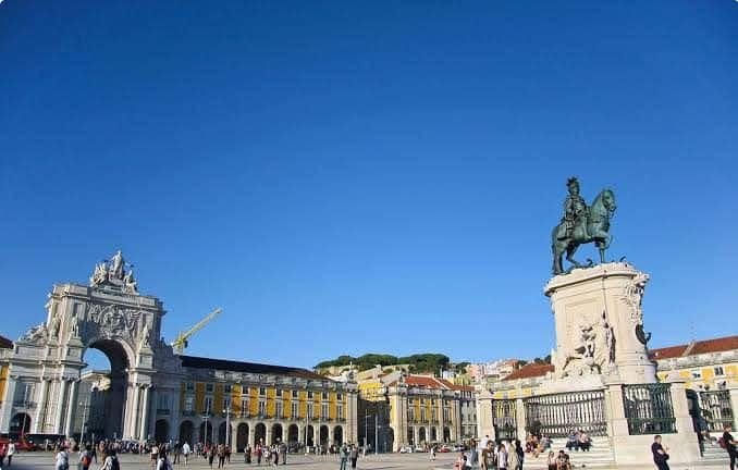 Lisbon's Terreiro do Paco, a main square in the capital of Portugal 