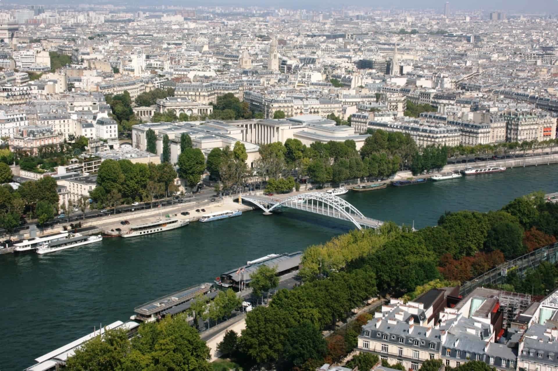 An aerial view of the Seine River.