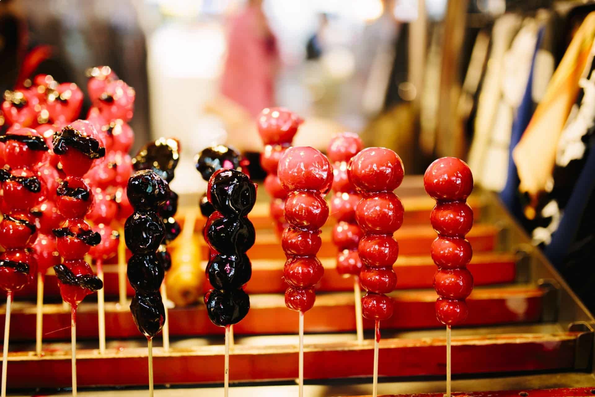 Candied fruit at night market, Taipei, Taiwan