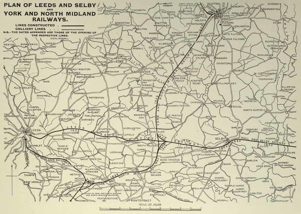 Leeds and Selby, York and North Midland railway maps