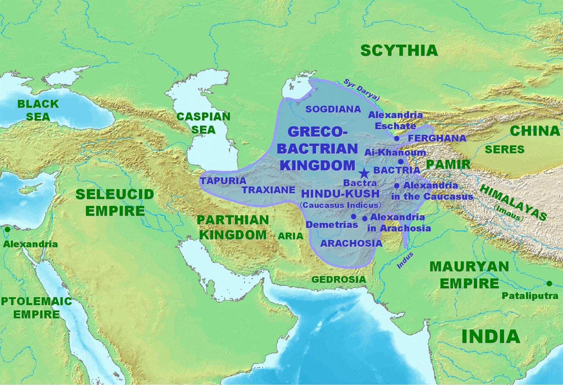 Greco-Bactrian Kingdom Map