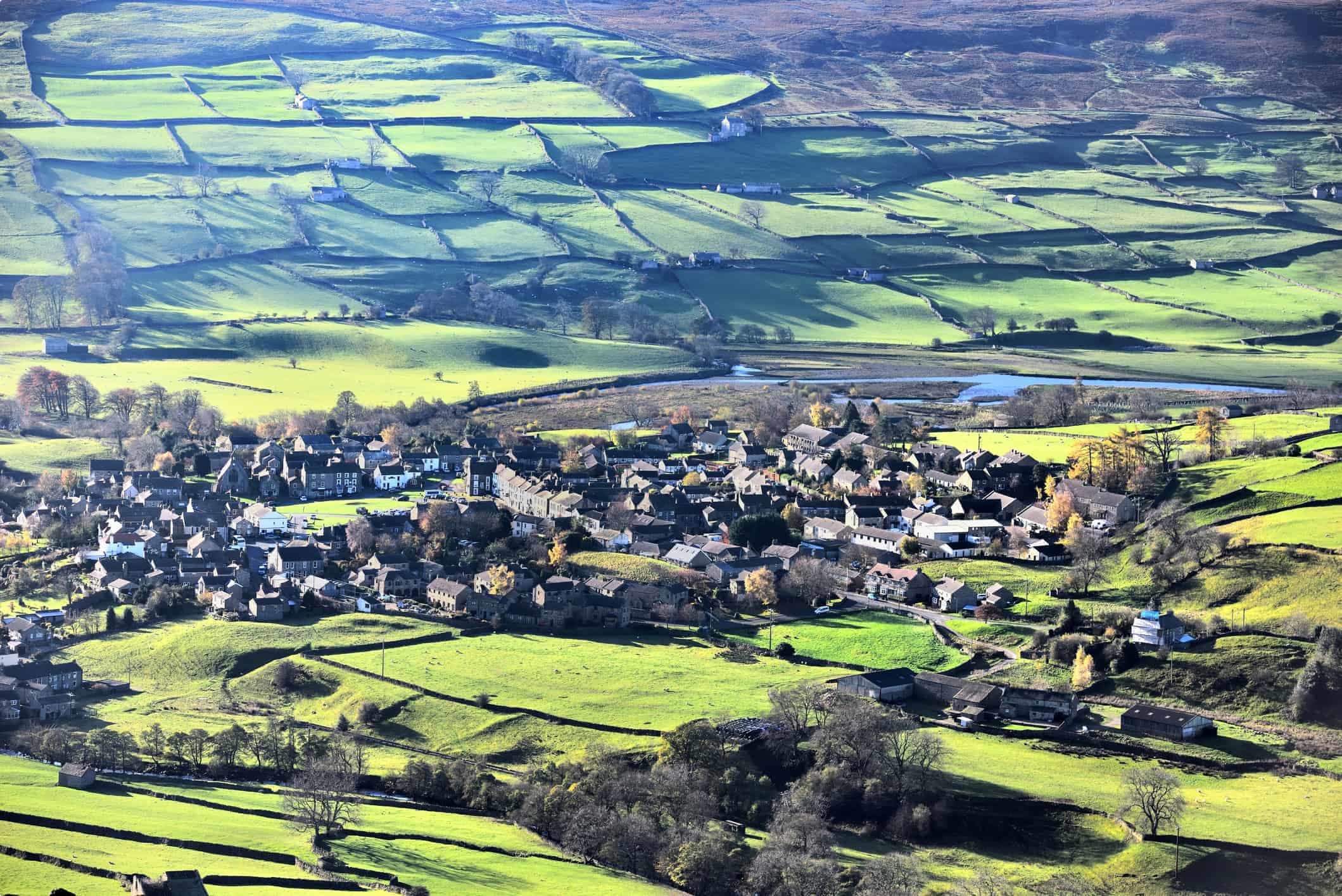 Aerial view of Reeth