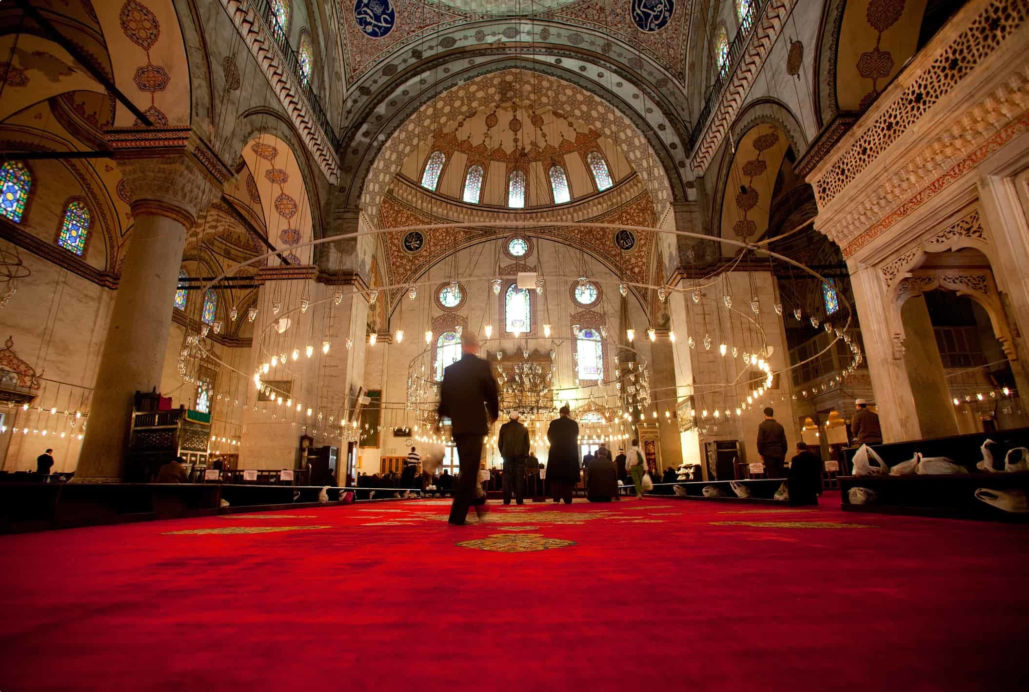 Inside the Blue Mosque, Istanbul, Turkey