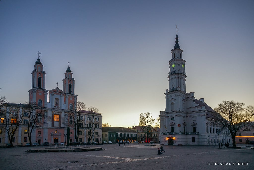 The Town Hall and Church in Kaunas