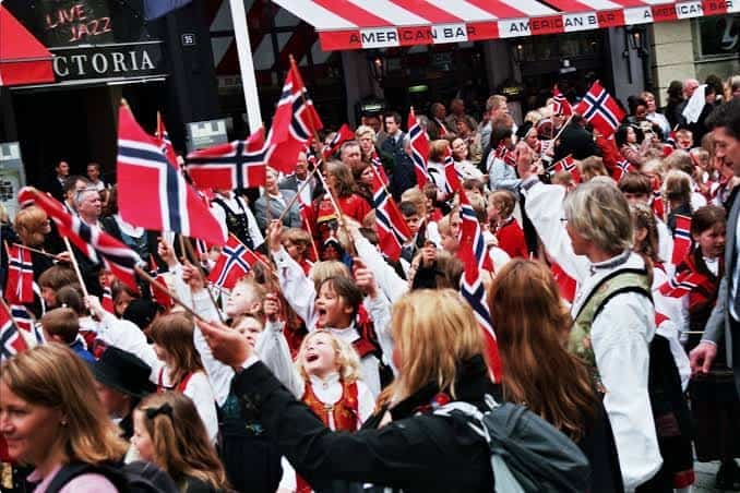 Norwegians celebrating on Independence Day, 17 May