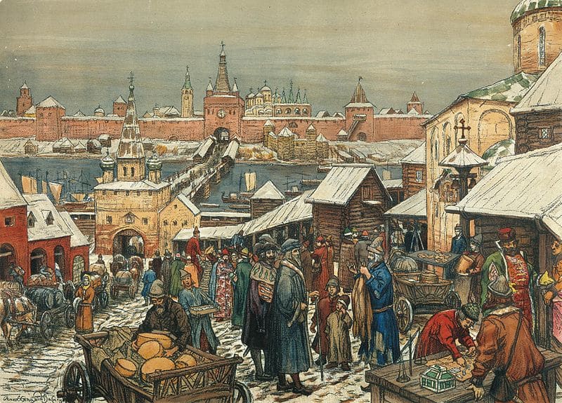 An image of Novgorod marketplace, Russia