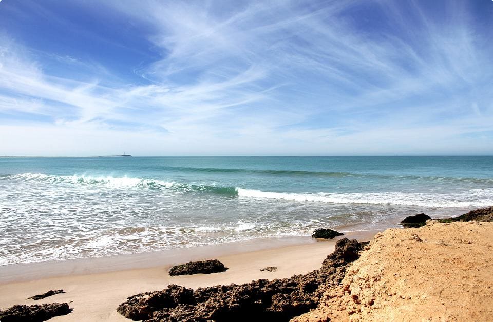 A view of the Atlantic Ocean from a beach in Morocco