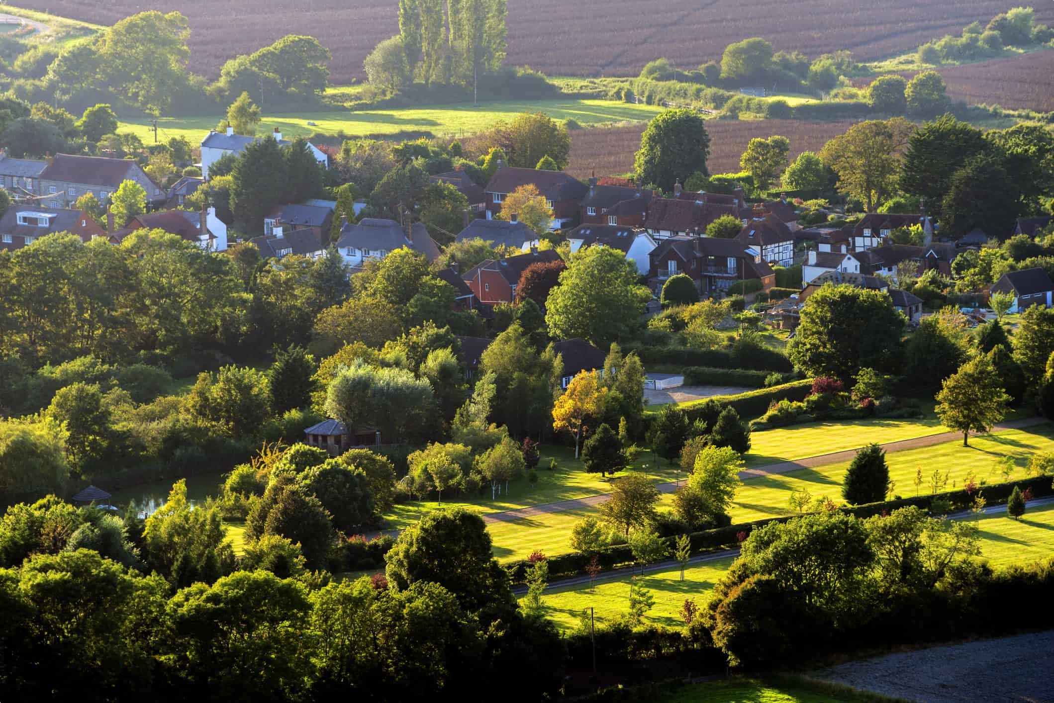 A Village in the South Downs, England, UK