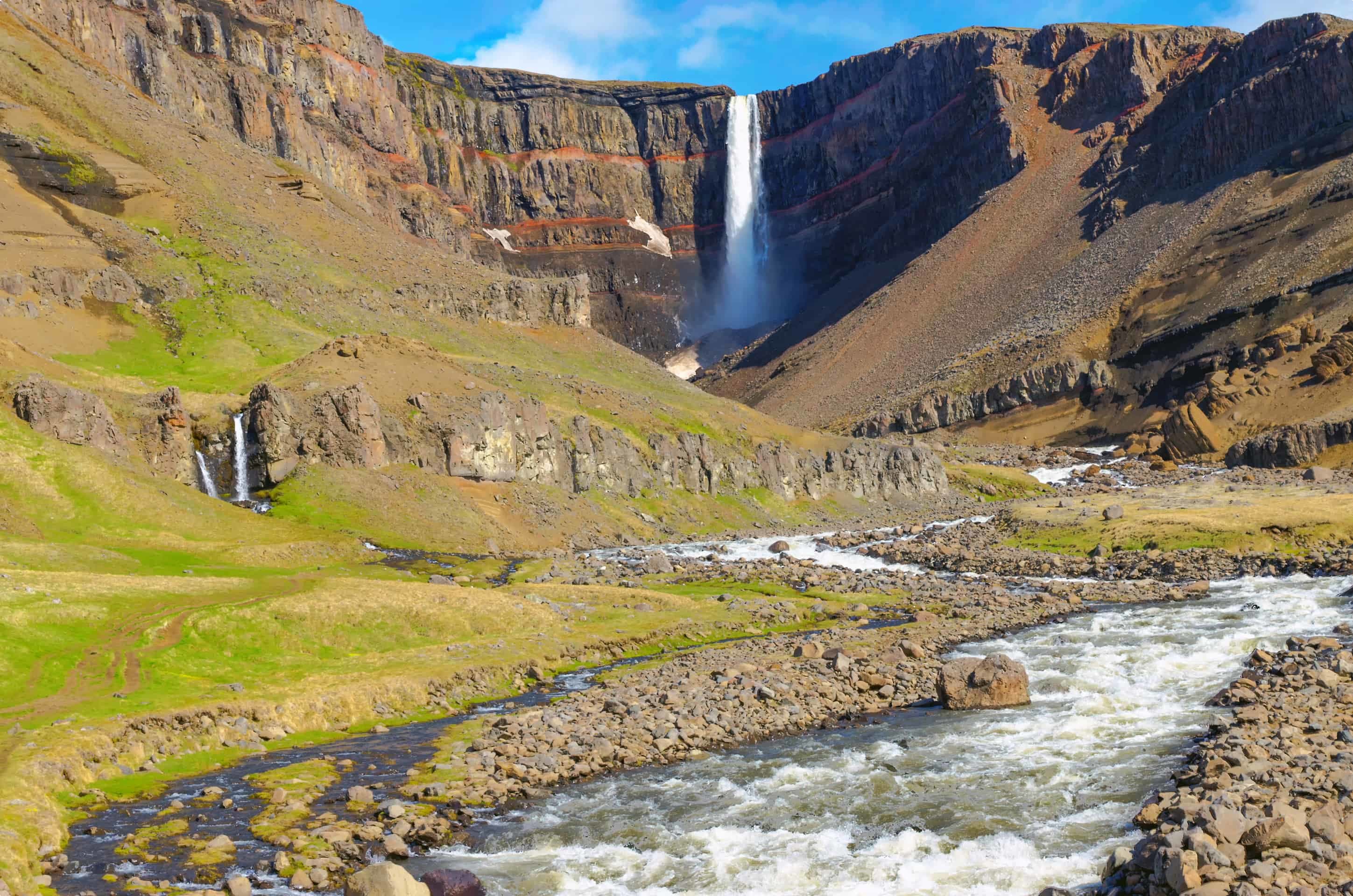 The Hengifoss waterfall in Iceland