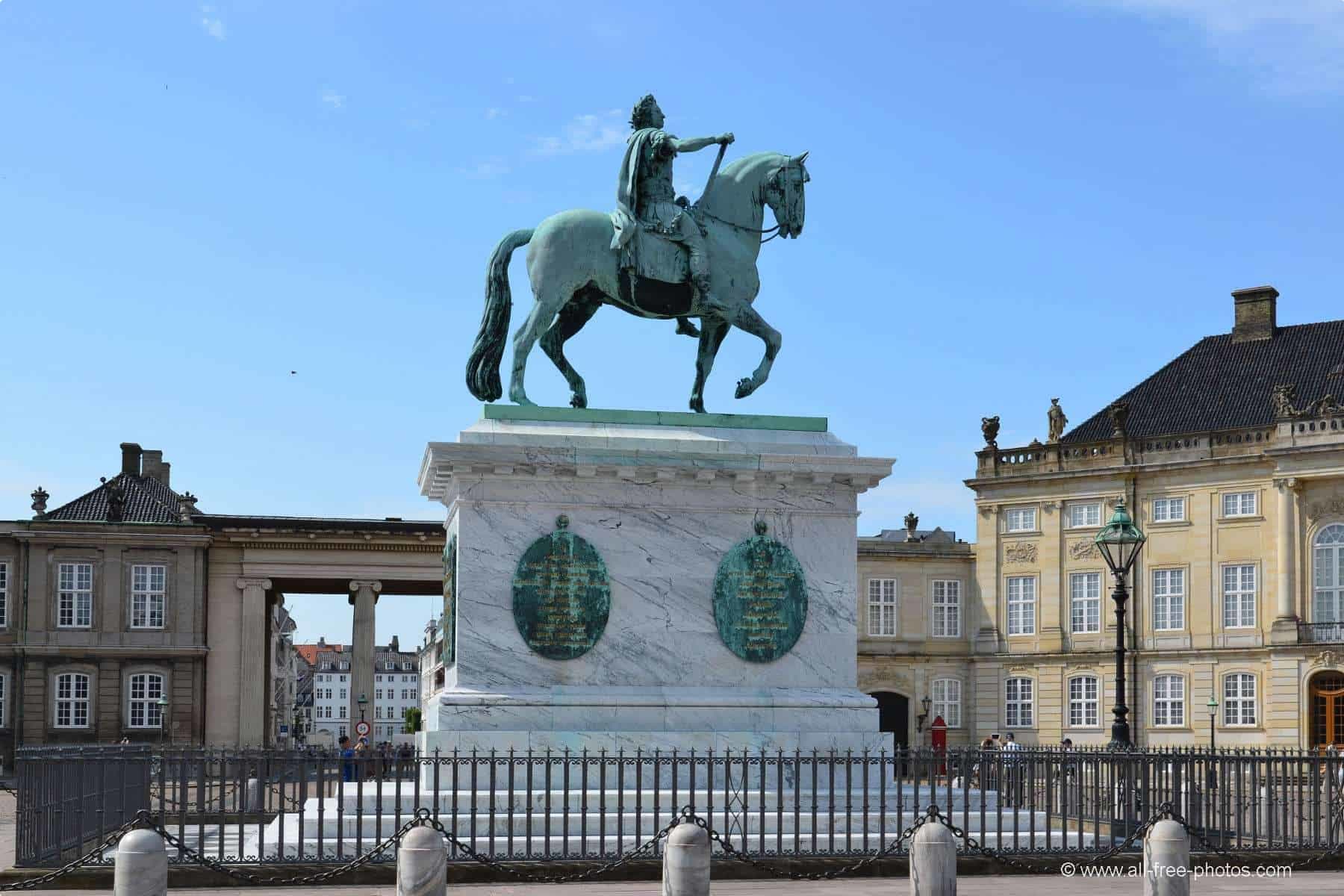 Statue of King Frederick V at Amalienborg Palace