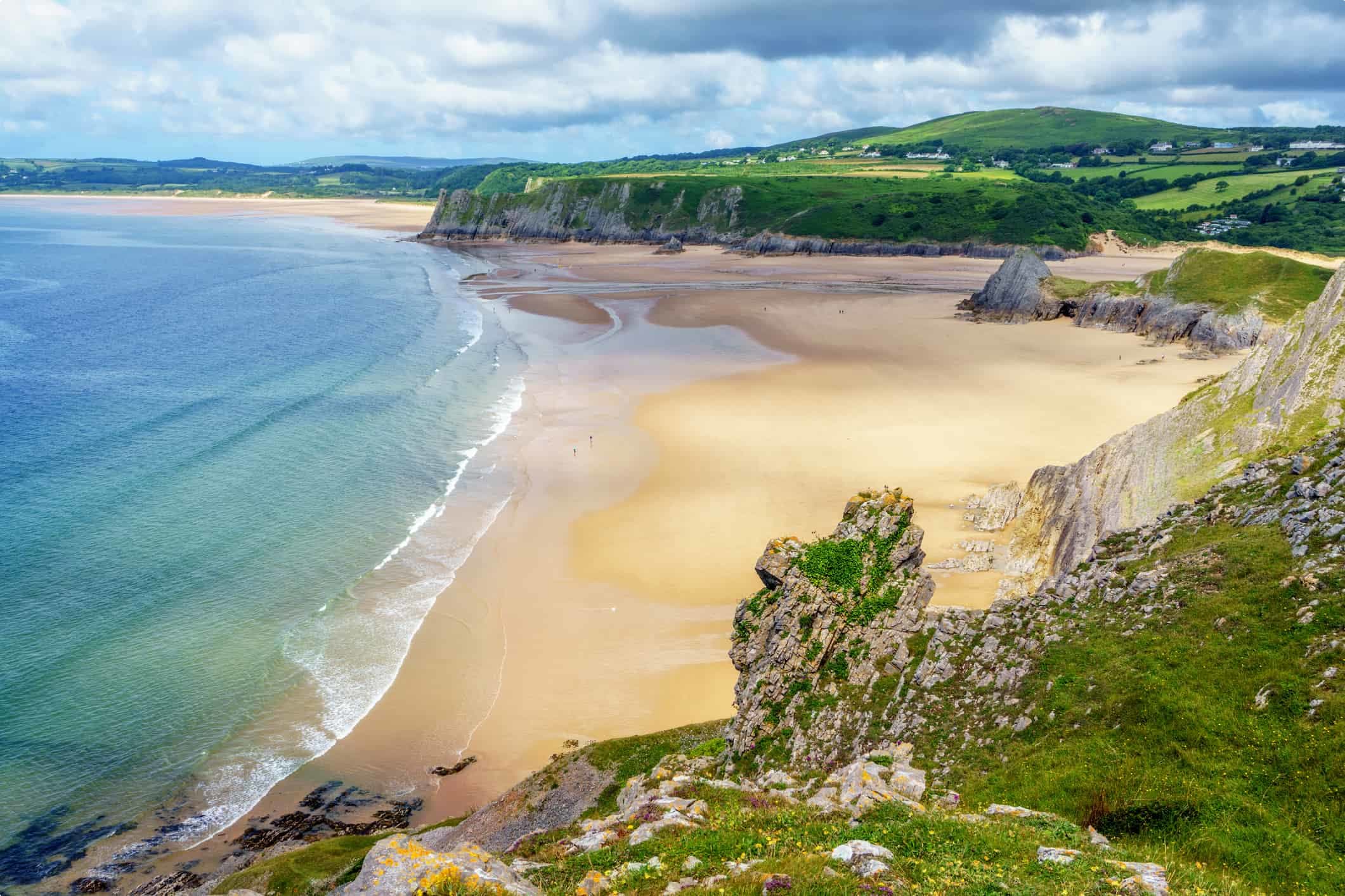 Three Cliffs Bay on Gower Peninsular, Wales, UK