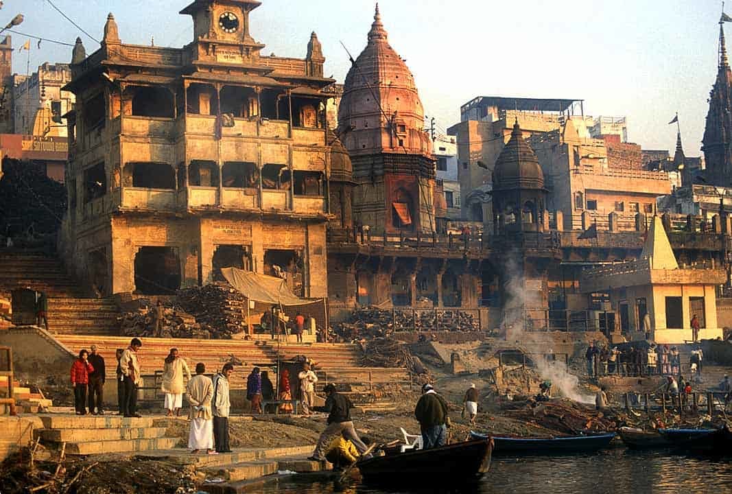 A cremation ghat in Varanasi