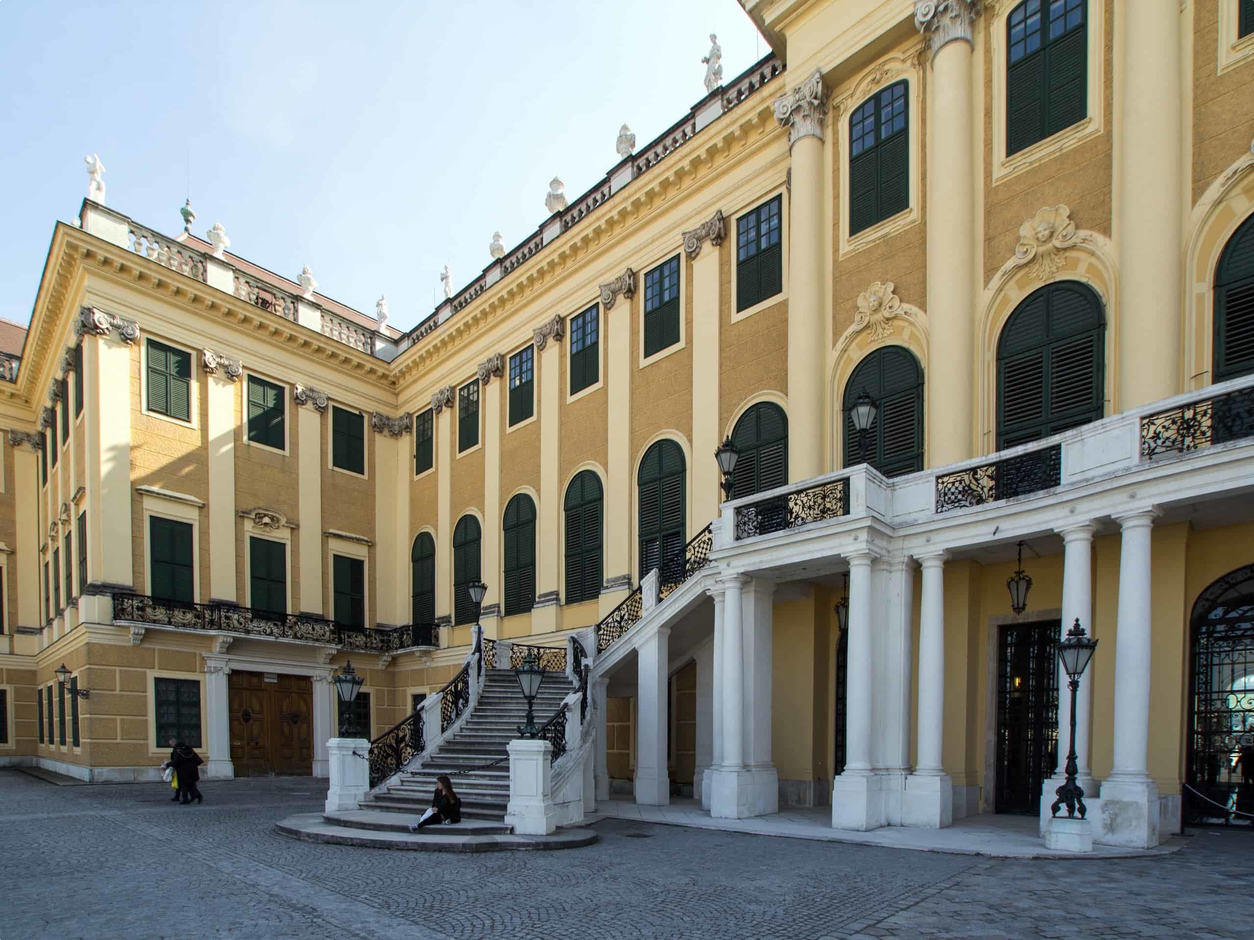 A close-up of the palace near the main entrance