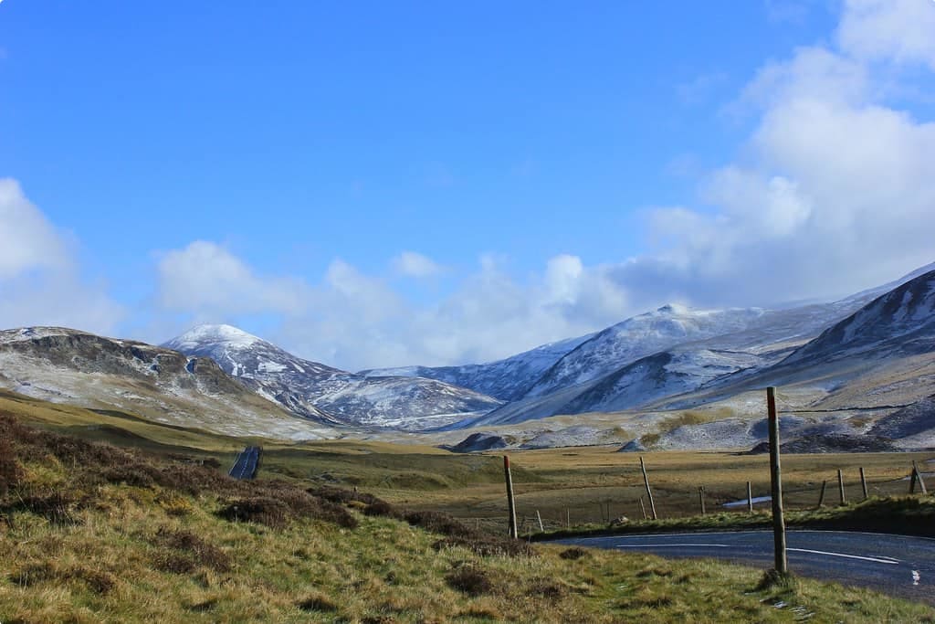 A view of Cairngorm National Park, where the distillery is located