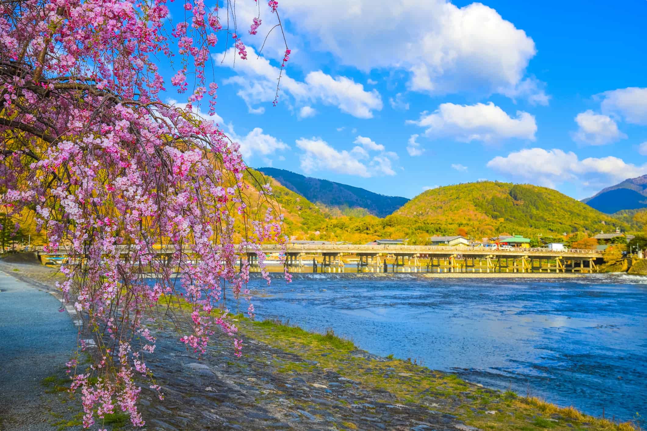 Togetsukyo Bridge in Arashiyama Kyoto Japan