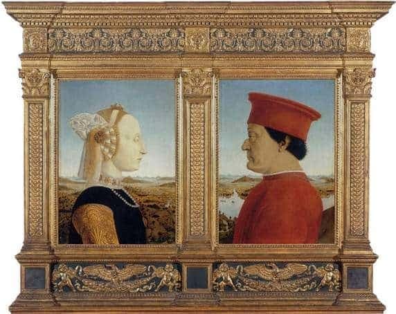 Frederico and his second wife, Battista Sforza