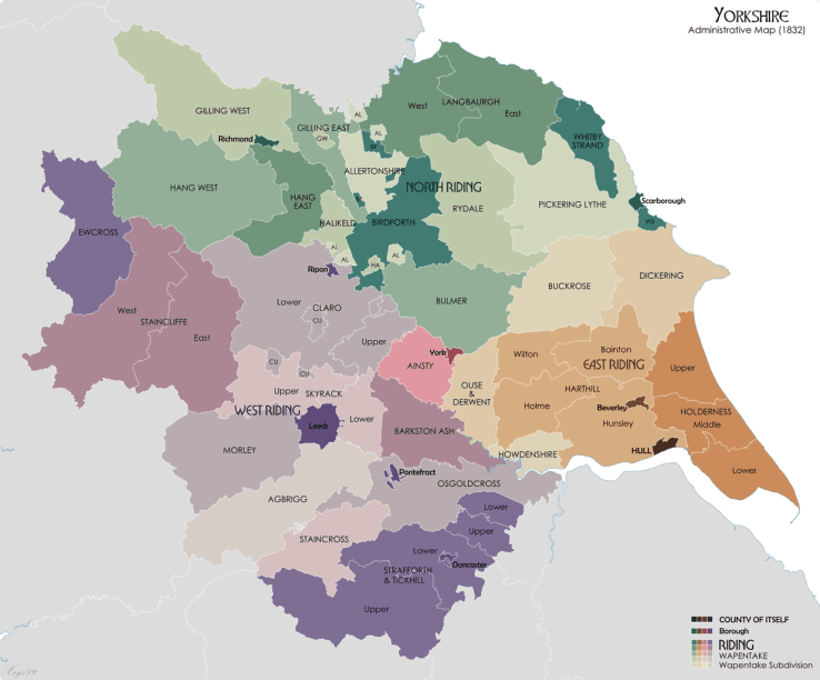 Yorkshire Administrative Map (1832)