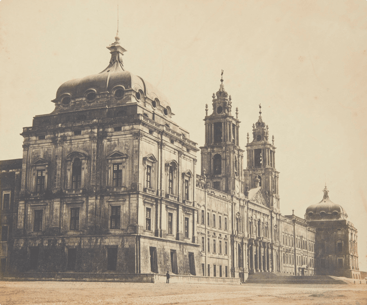 A photograph of Mafra Palace in the 1850s