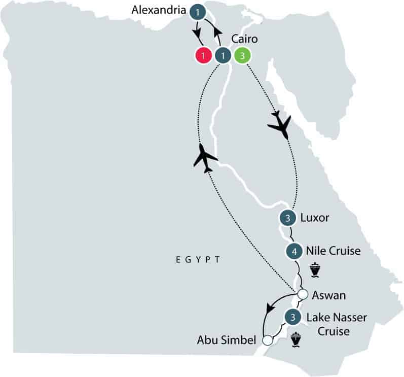 Egypt tour map