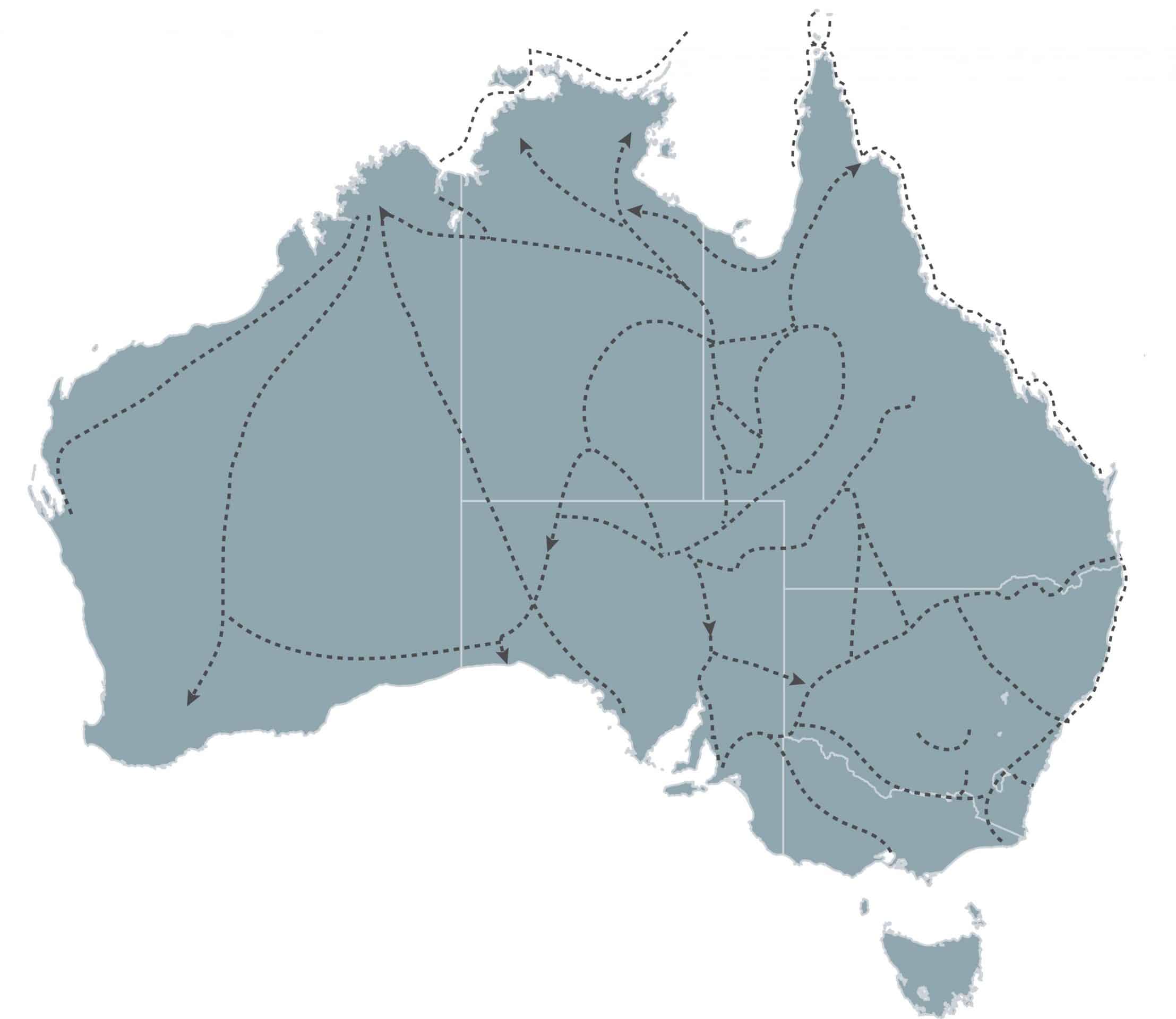 Aboriginal trading routes - map 