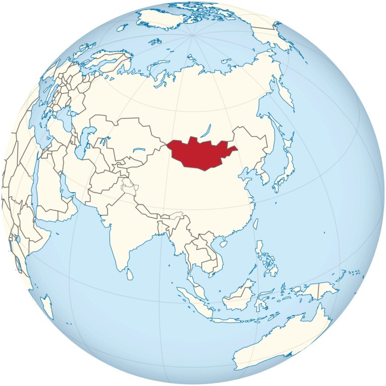 Mongolia on the world map