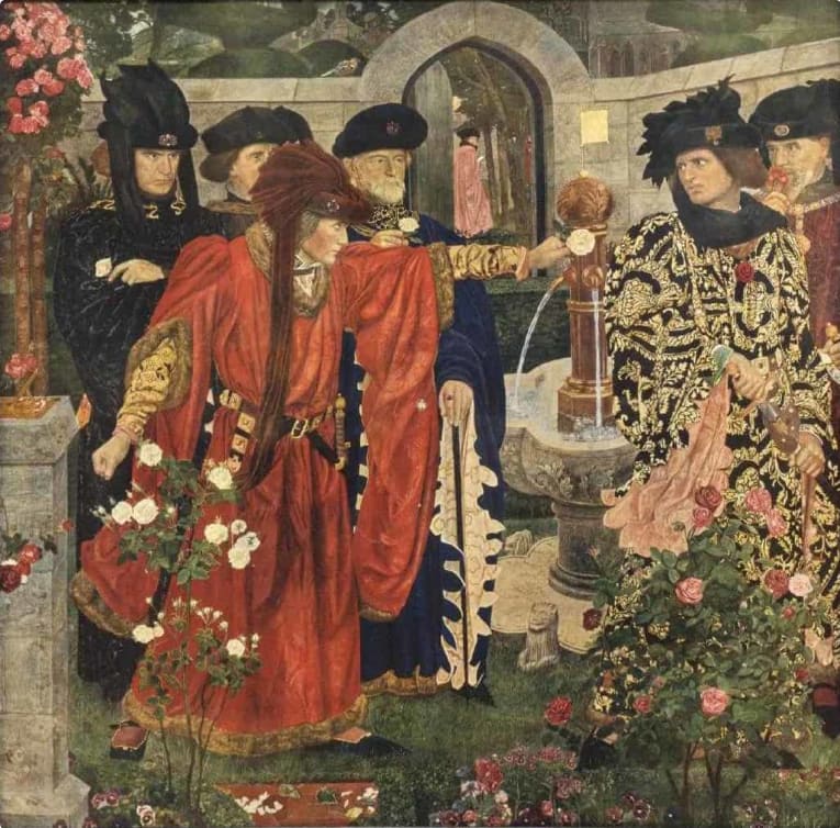 Plucking the Red and White Roses by Henry Payne