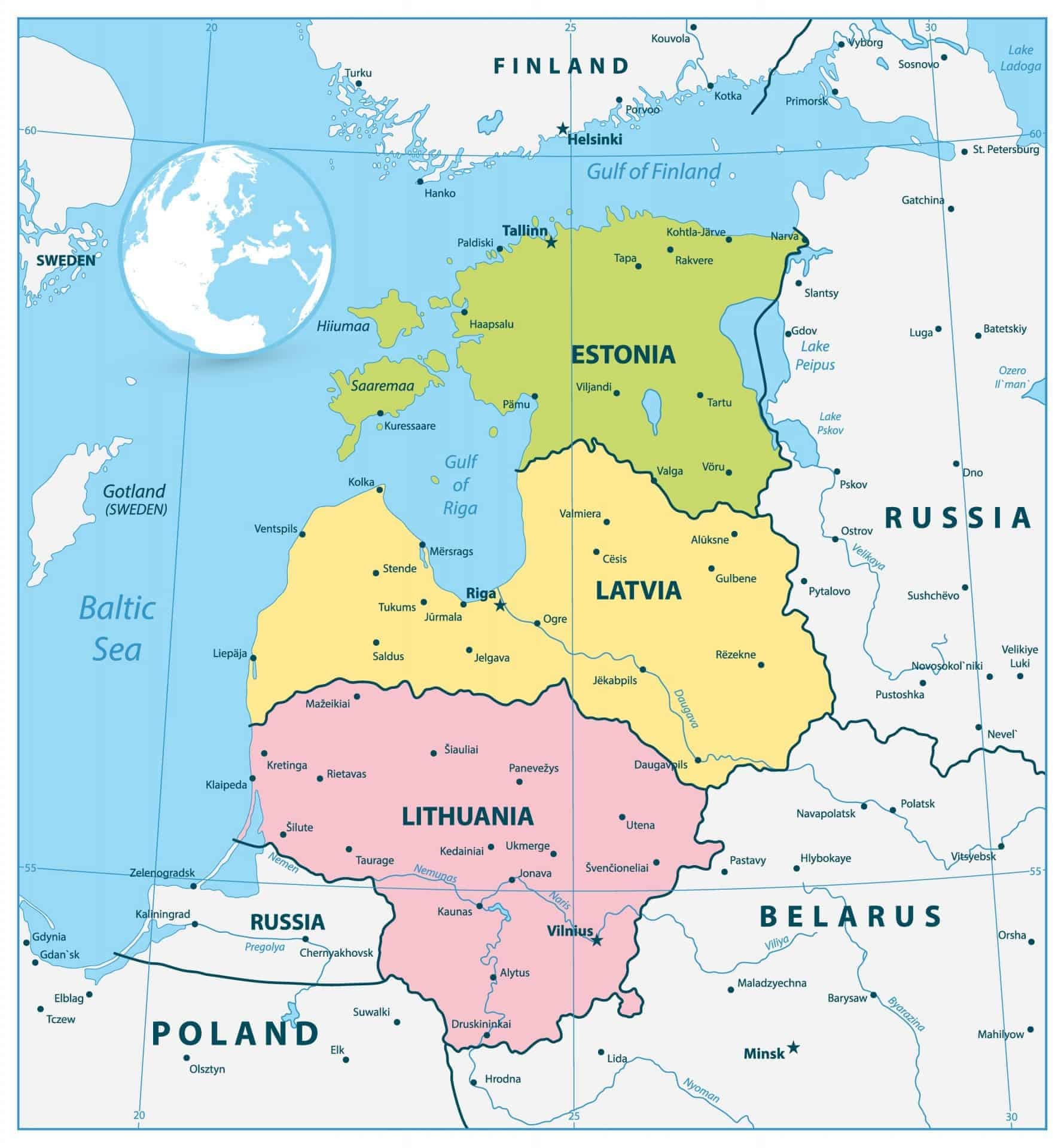 Map of the Baltics