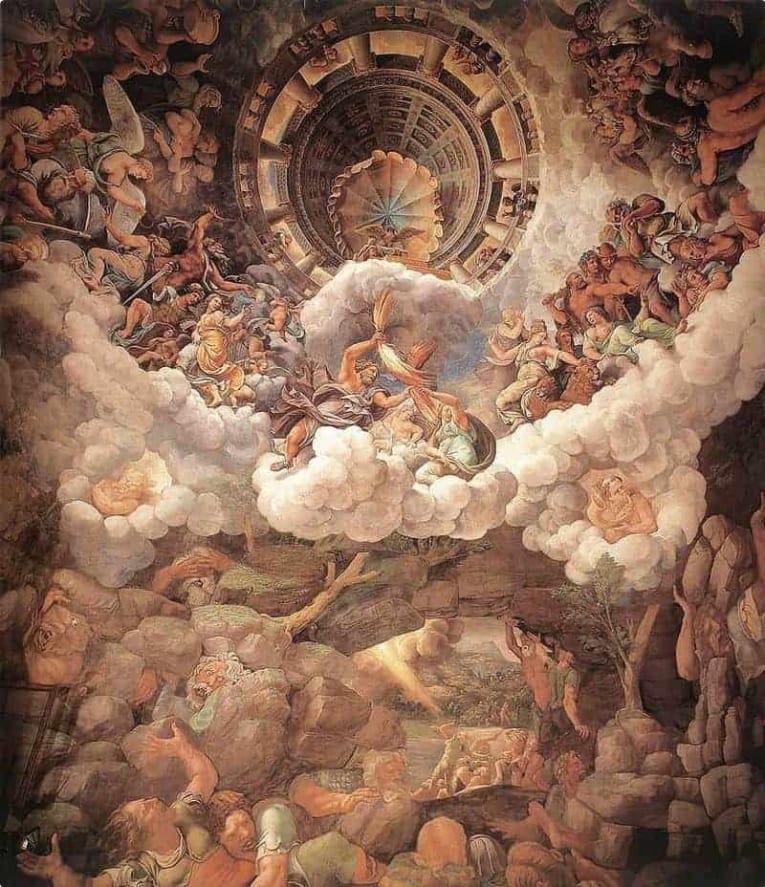 Giulio Romano’s famous fresco, The Fall of the Giants, at the Palazzo Te.