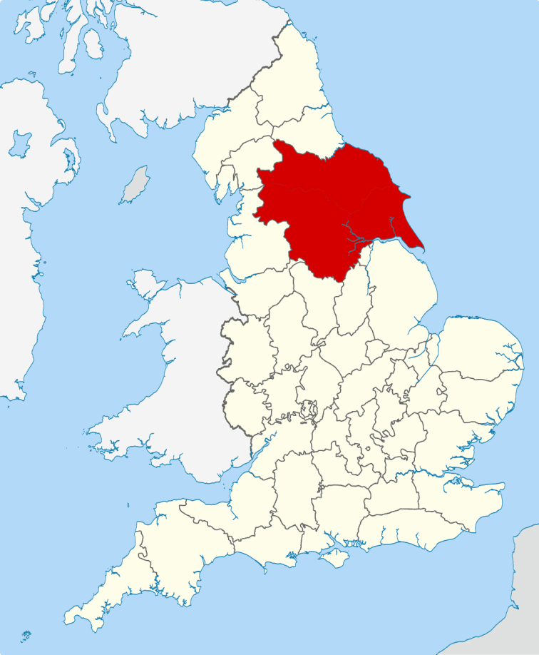 Yorkshire, England Map
