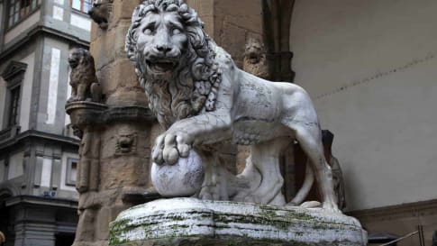 Tour of Italy, Renaissance Sculpture Medici Lion by Vacca in Florence