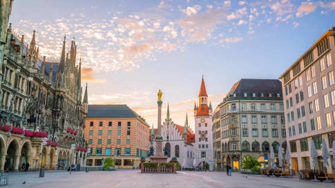 Old Town Hall at Marienplatz Square in Munich