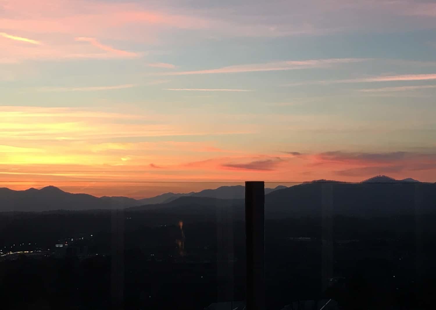 sunset view from Montford Rooftop