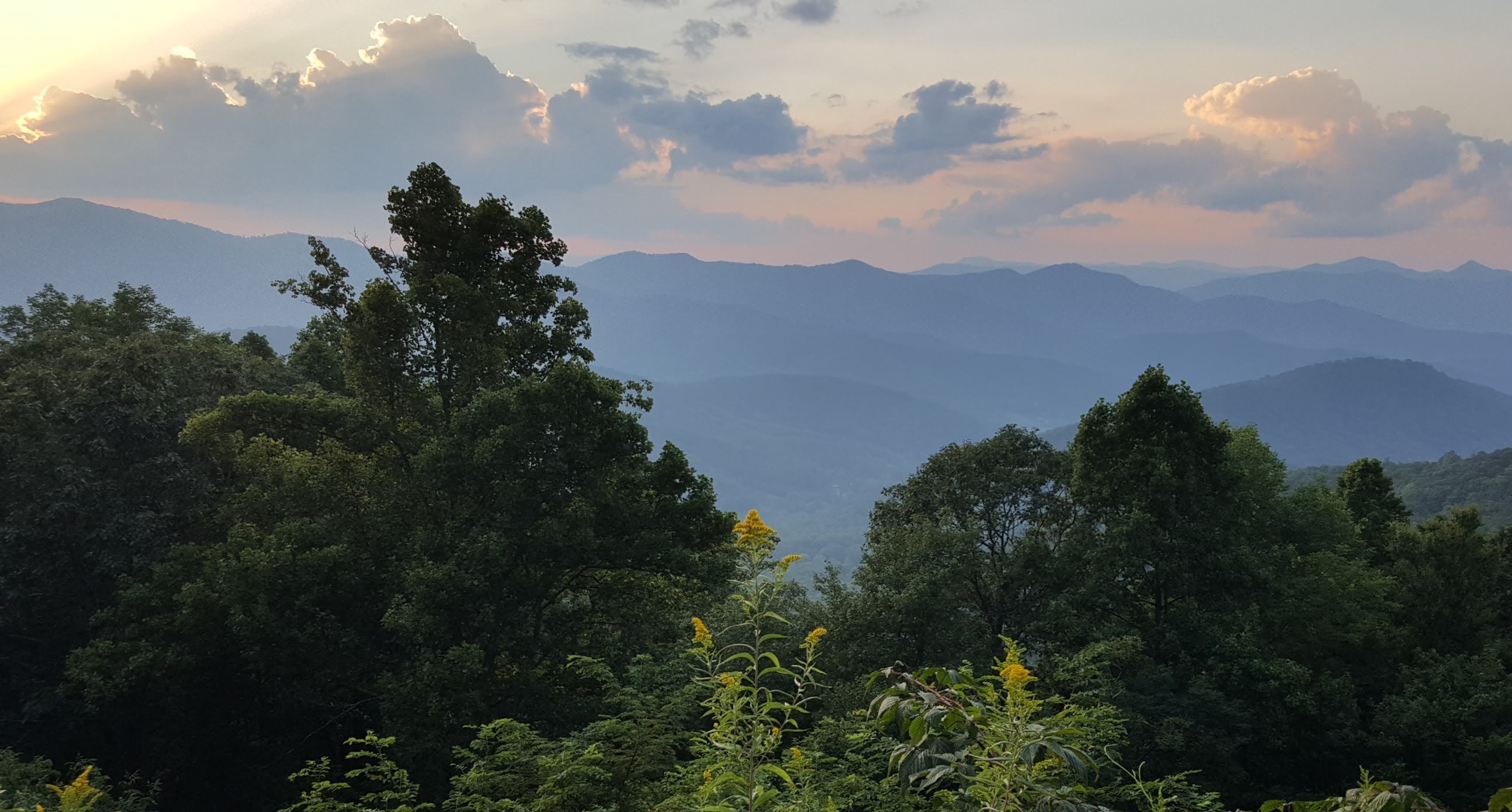 sunset photo of overlook Blue Ridge Parkway