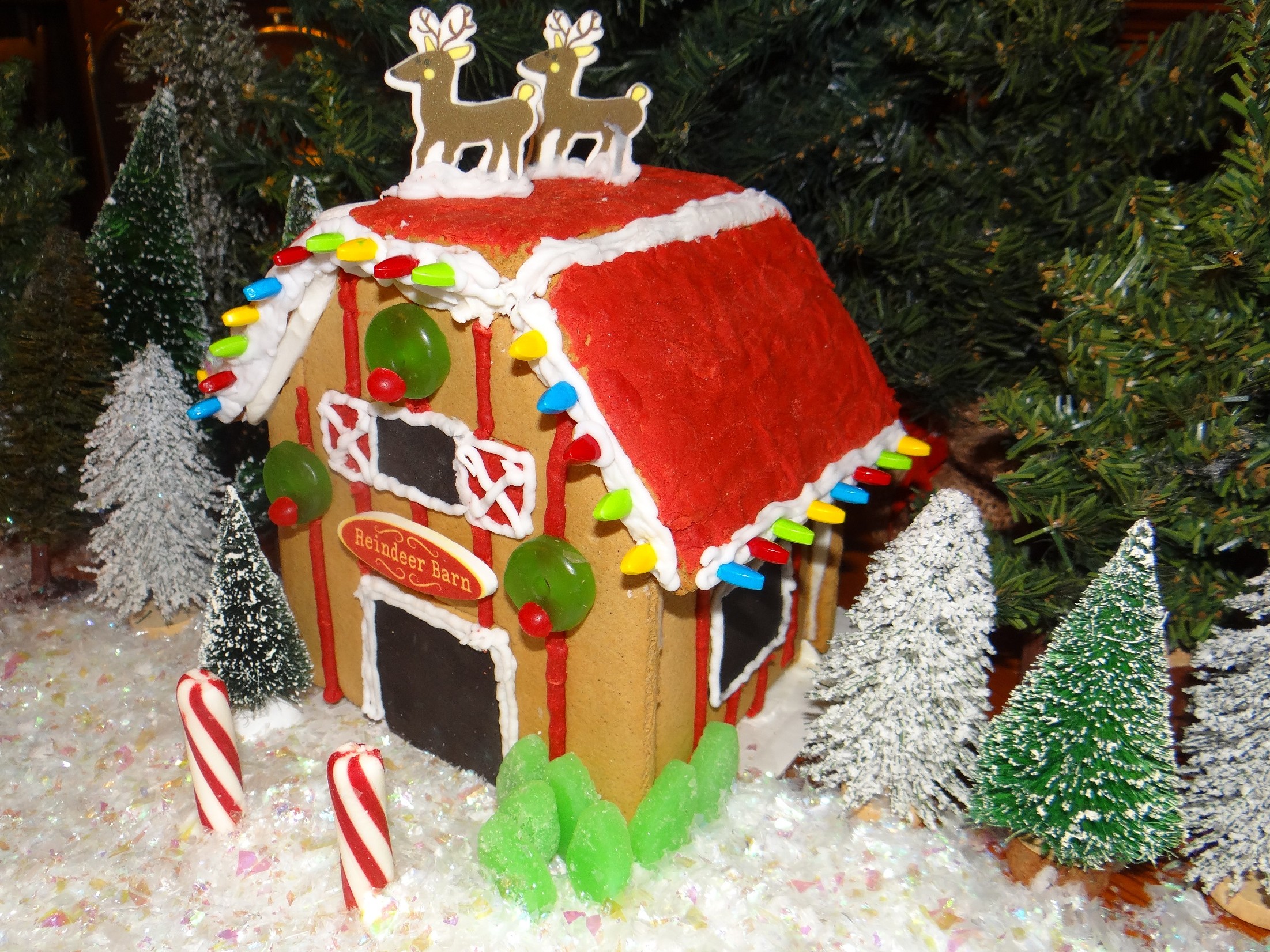 gingergread barn at Engadine Inn & Cabins