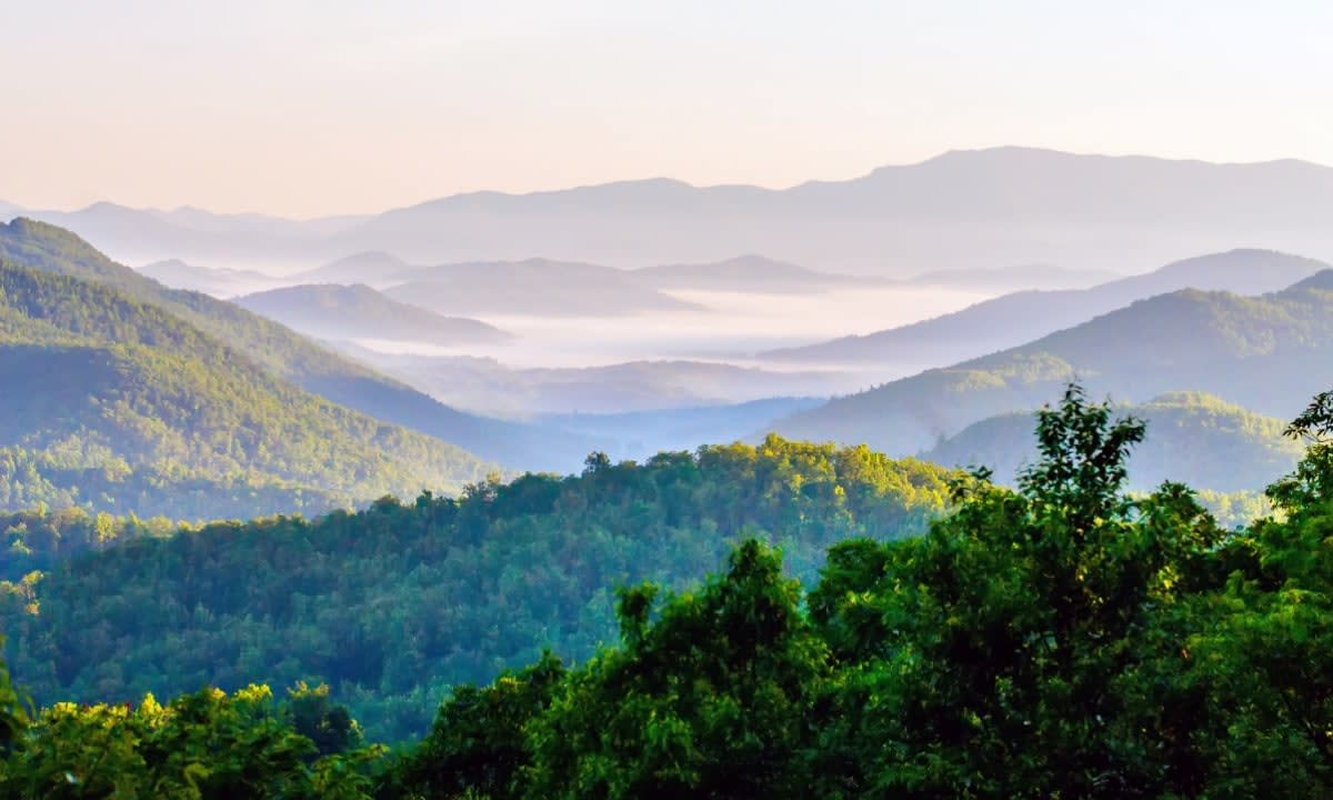 Blue Ridge Mountains green rolling hills