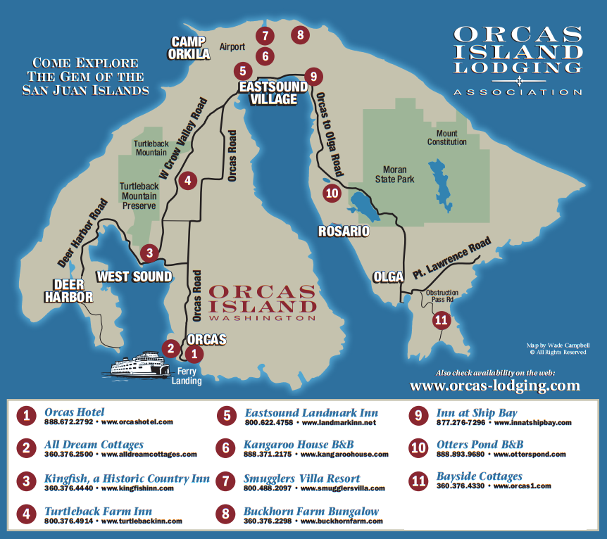 map of orcas island Island Lodging Map Orcas Island Lodging Association map of orcas island