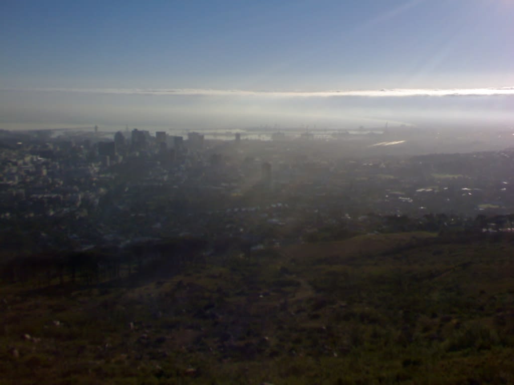 Morning mist over Cape Town