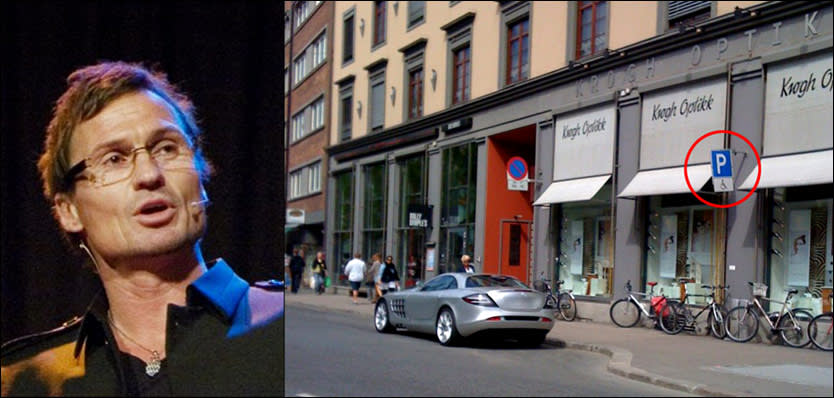 Rich guy parked on handicap-parking|Dårlig gjort mot Stordalen