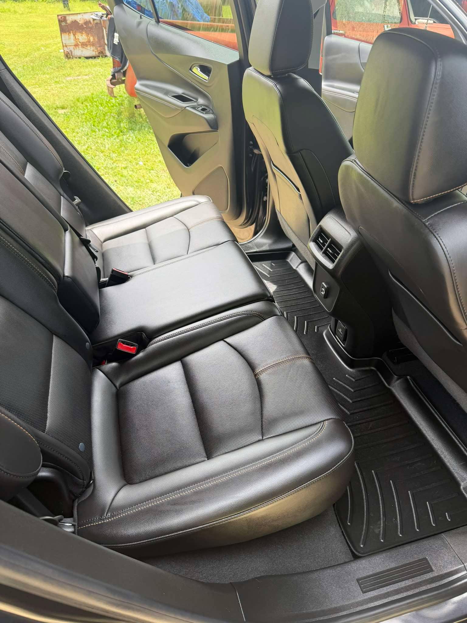 Clean Black Leather Rear Seat