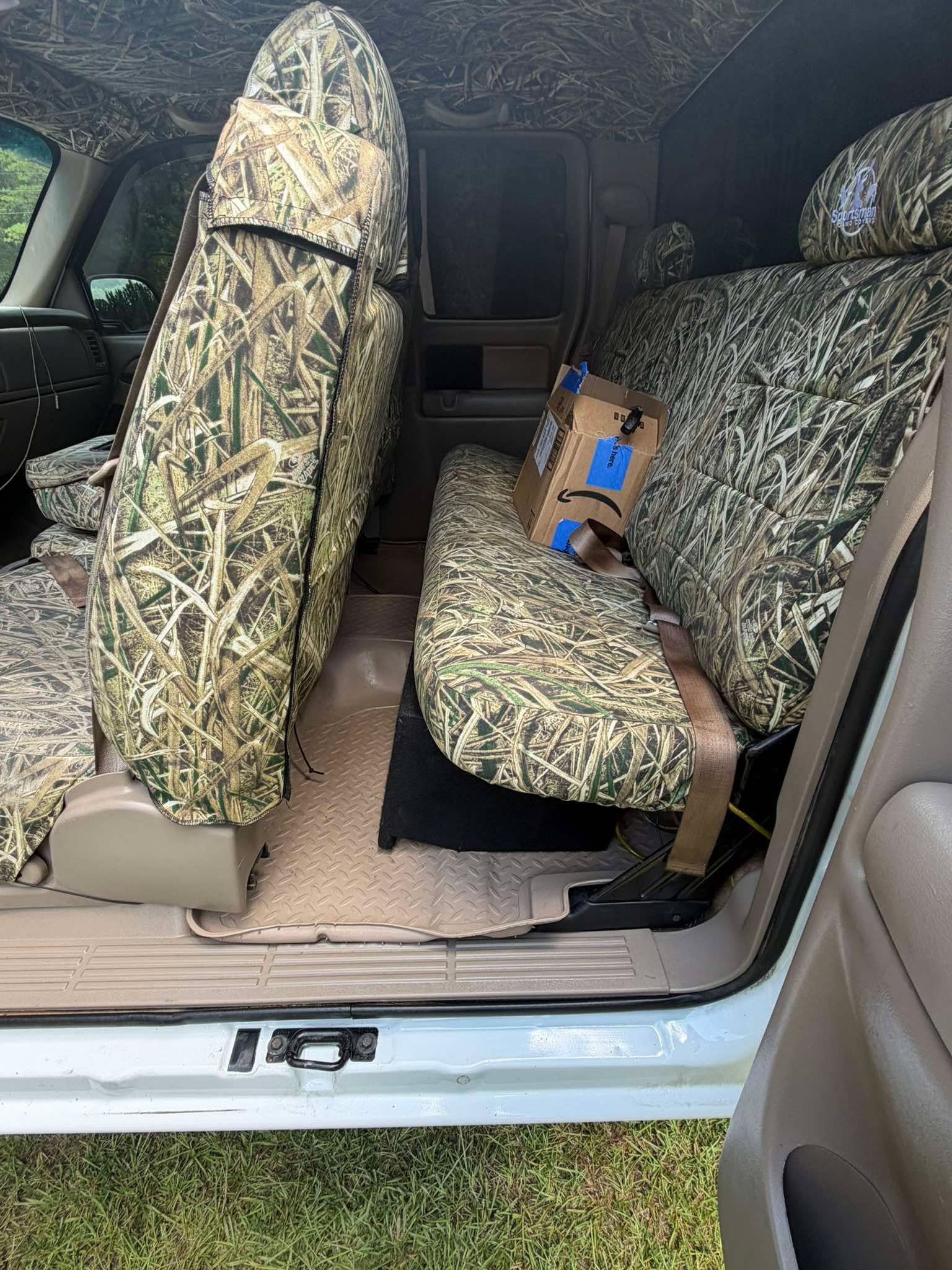 Truck Rear Seat with Camo Covers