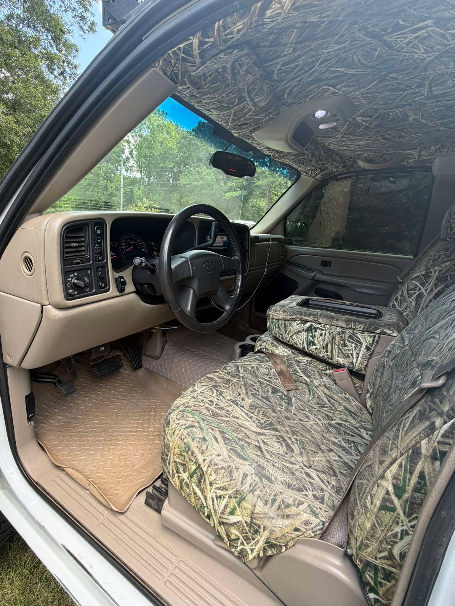 Truck Interior with Camo Seat Covers