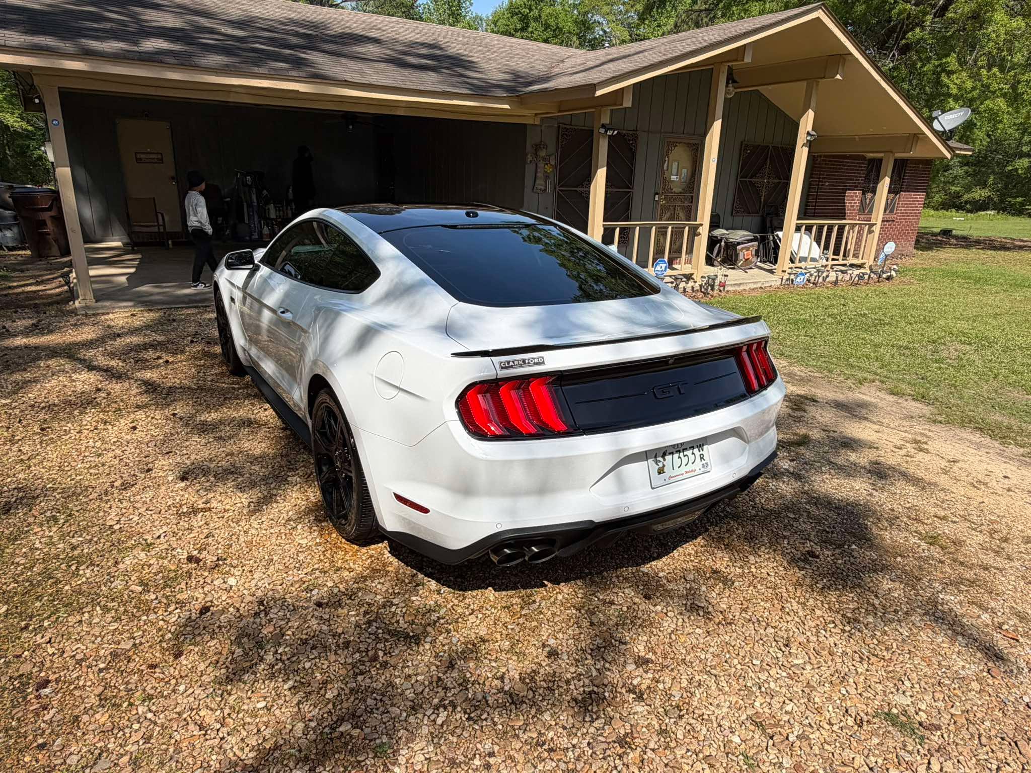 White Mustang GT Rear Shine