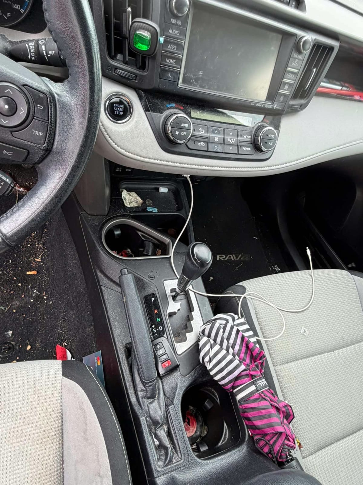 Console Cubby — before